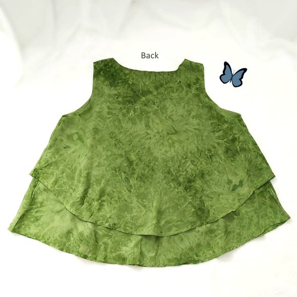 Green Swing Tank Top Scoop Neck Soft Double-layered Abstract Print Tunic, Size M - Picture 4 of 11